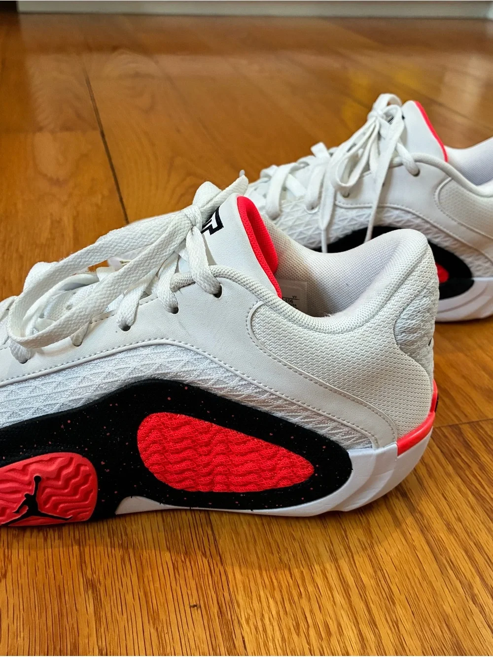 Jordan Tatum 2 Men's White/Black Bright Crimson colorway.